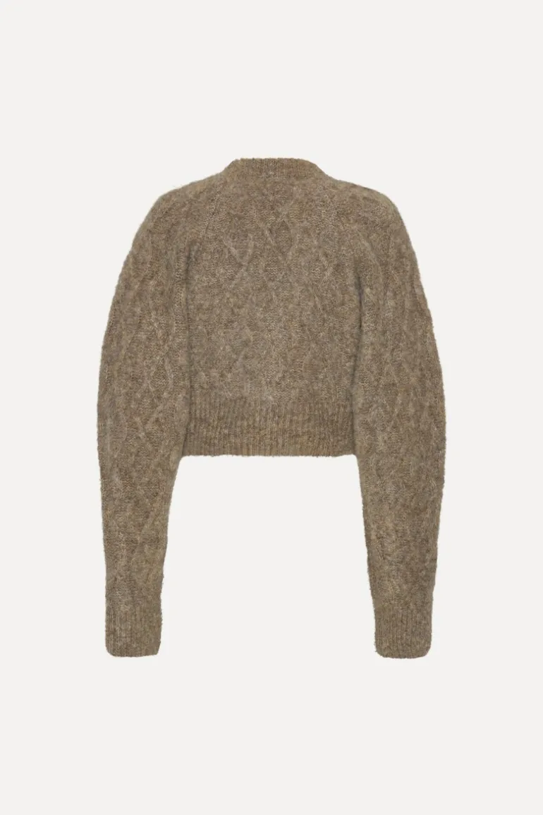 Fluffy Knit Cardigan Brown