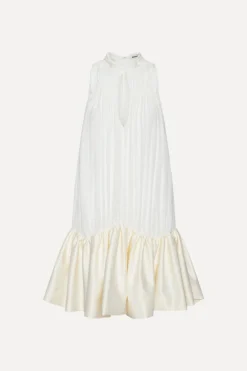 Gathered Mini Dress White