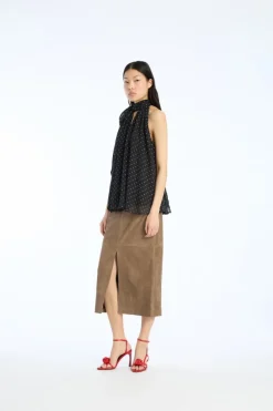 Halterneck Bow Top Black