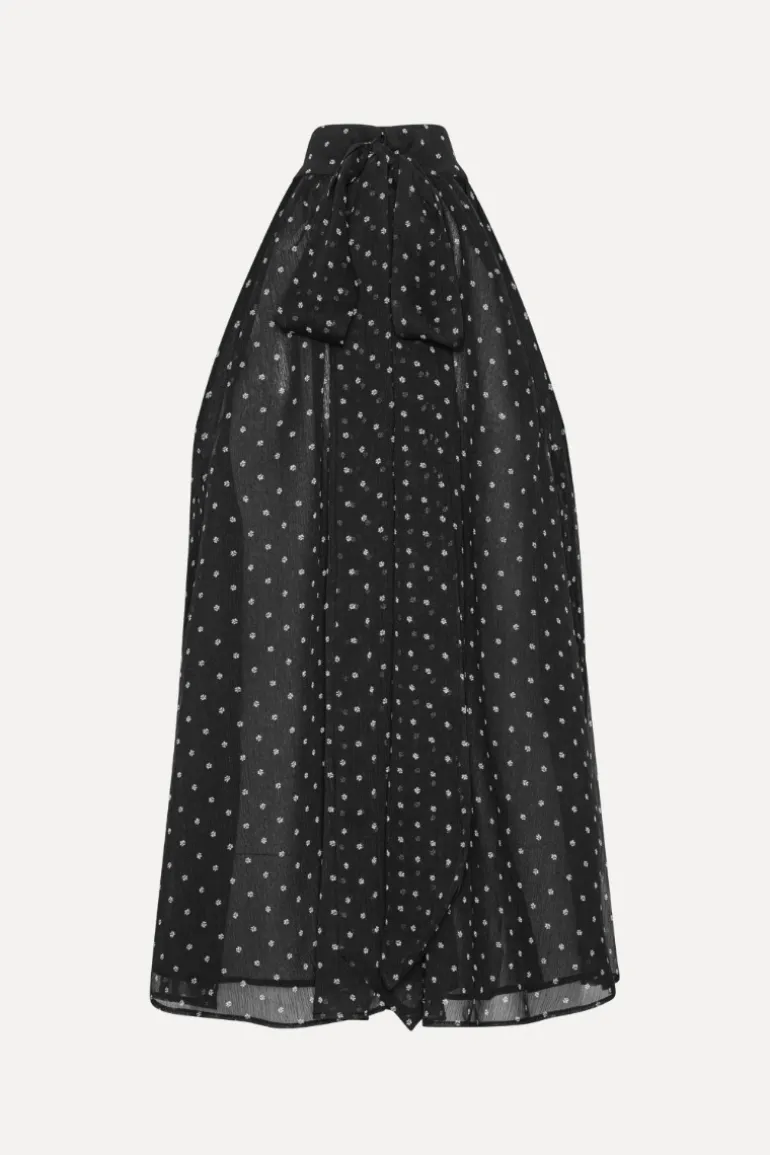 Halterneck Bow Top Black