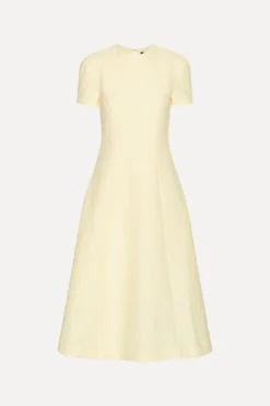 Jacquard Flared Dress Yellow