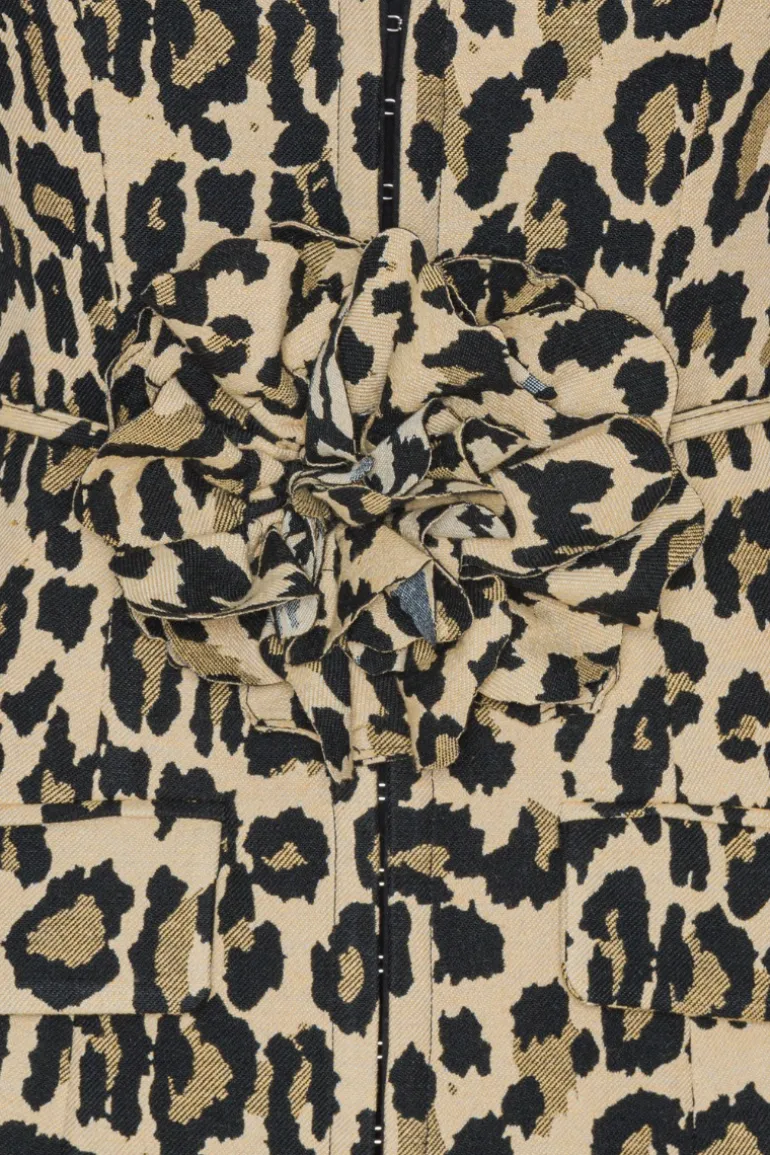 Jacquard Long Top Leopard Print