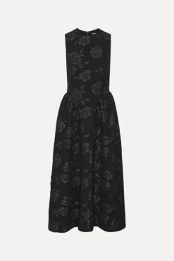 Jacquard Midi Dress Black