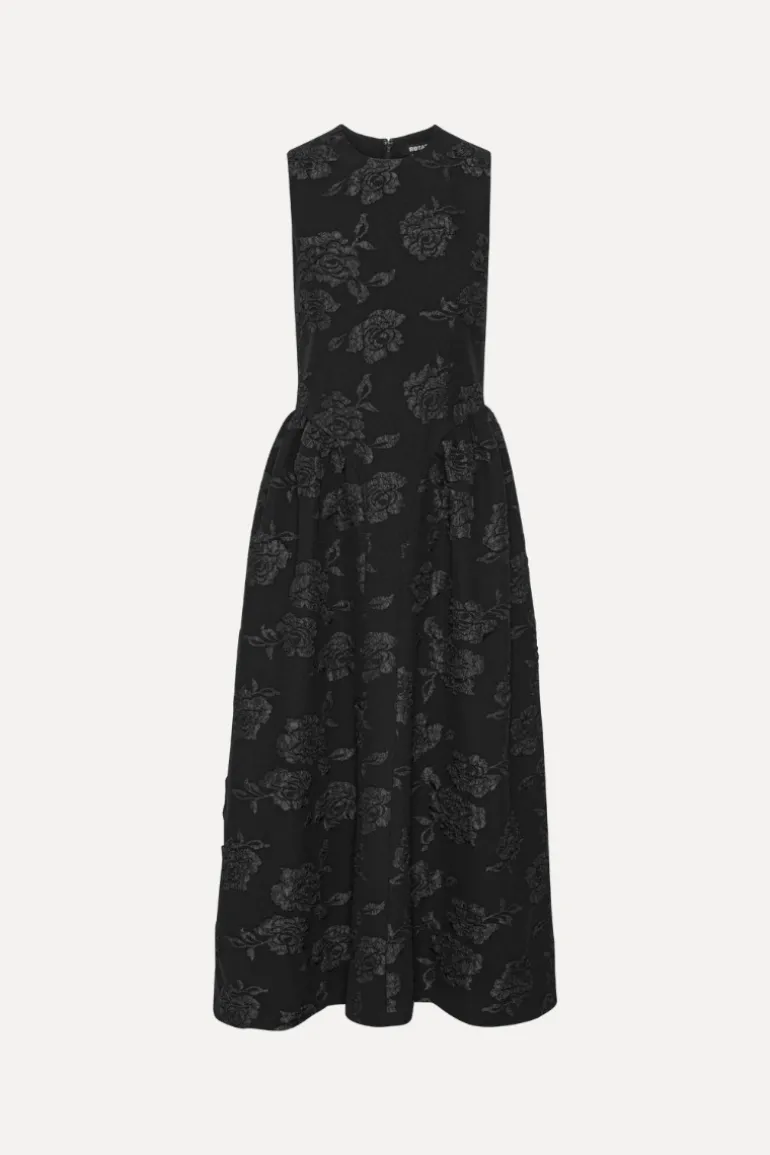 Jacquard Midi Dress Black
