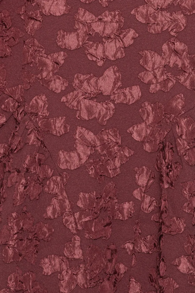 Jacquard Midi Dress Burgundy