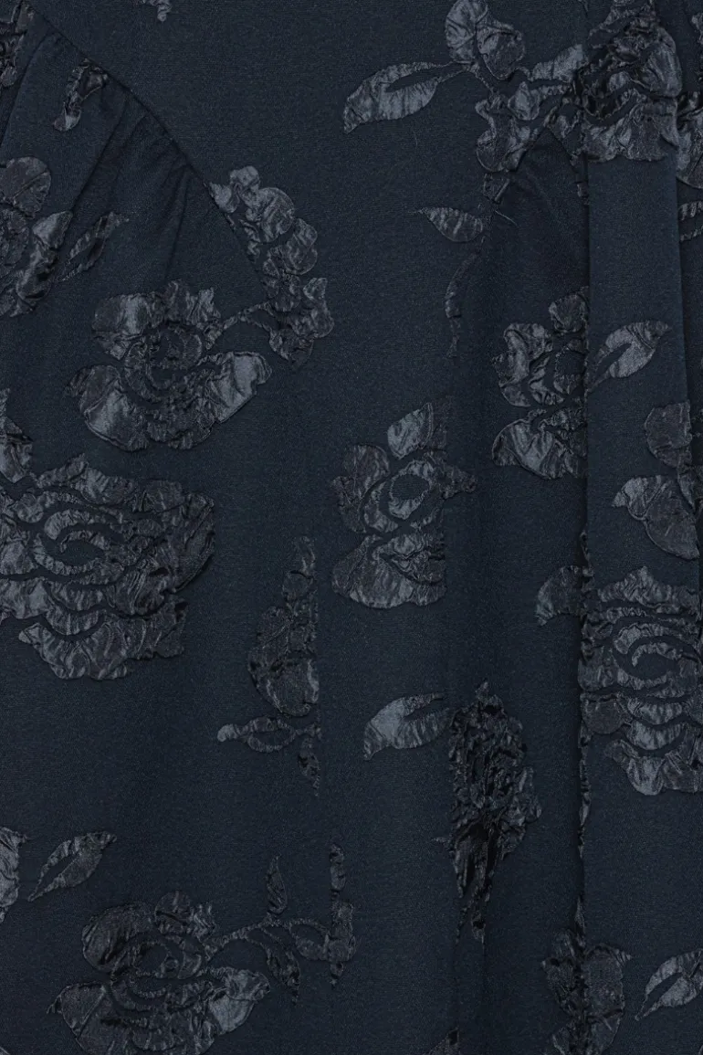 Jacquard Midi Dress Dark Blue