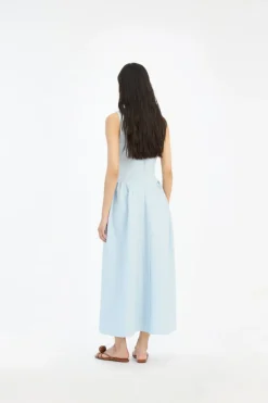 Jacquard Midi Dress Light Blue