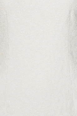 Jacquard Midi Puffy Dress Egret White