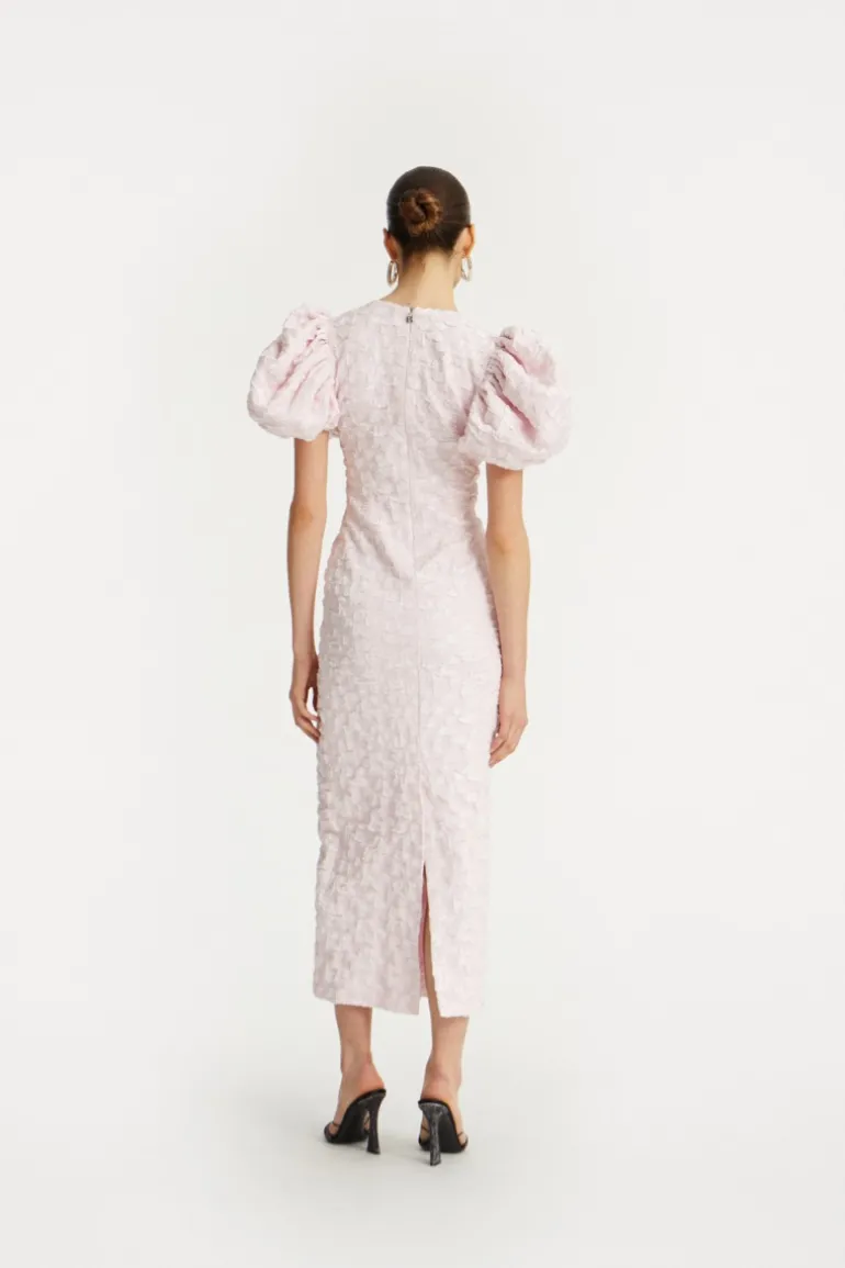 Jacquard Midi Puffy Dress Light Pink