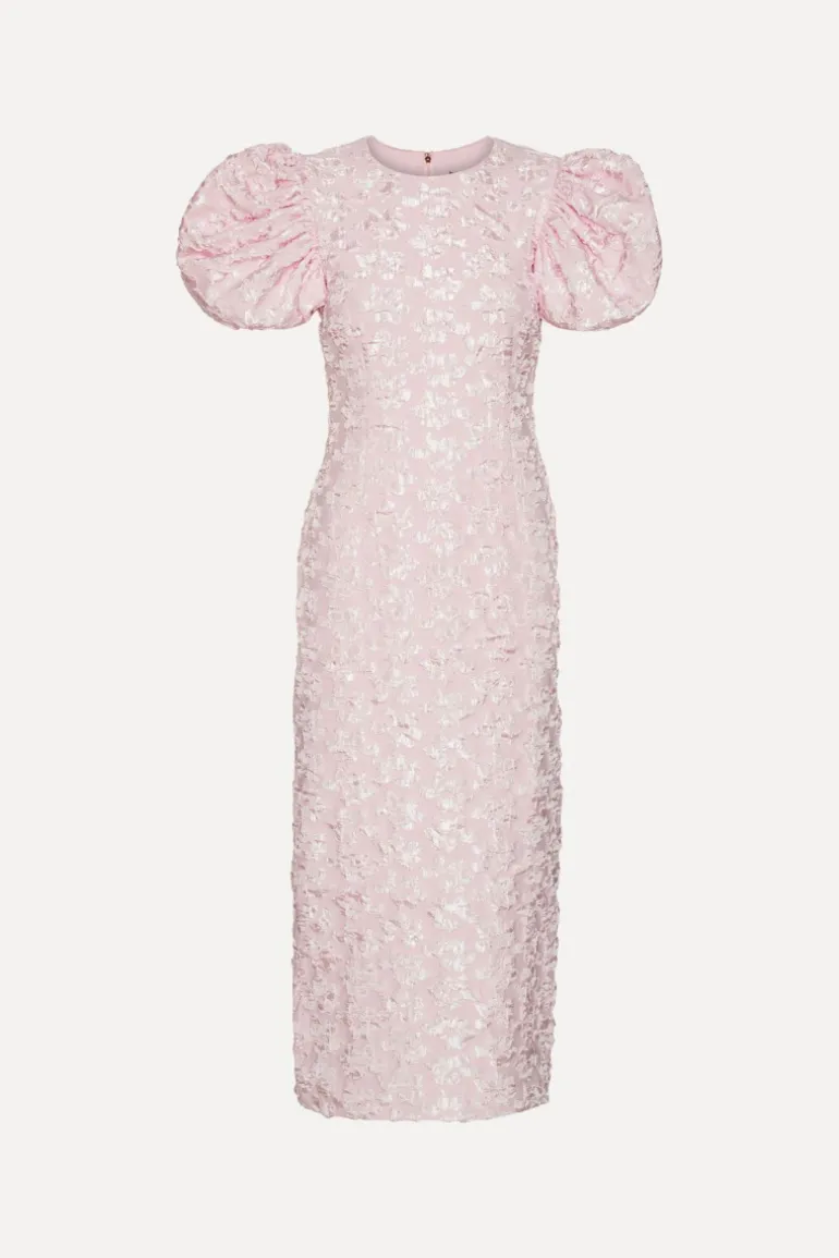Jacquard Midi Puffy Dress Light Pink