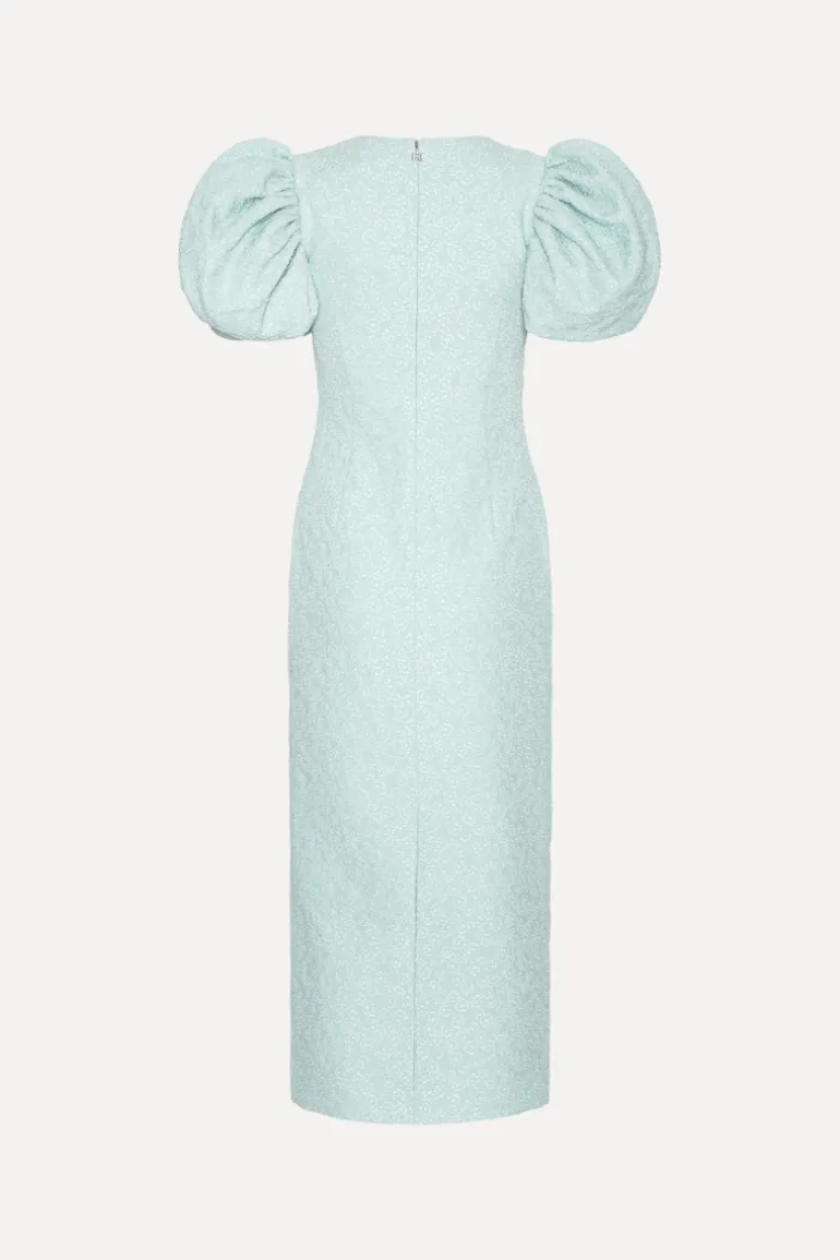 Jacquard Midi Puffy Dress Light Blue