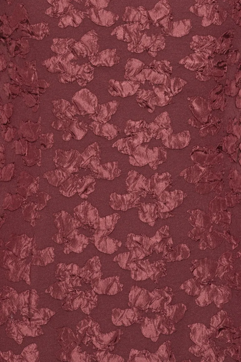 Jacquard Midi Puffy Dress Burgundy