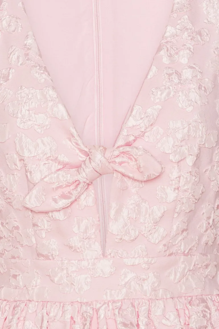 Jacquard Puff Sleeve Top Light Pink