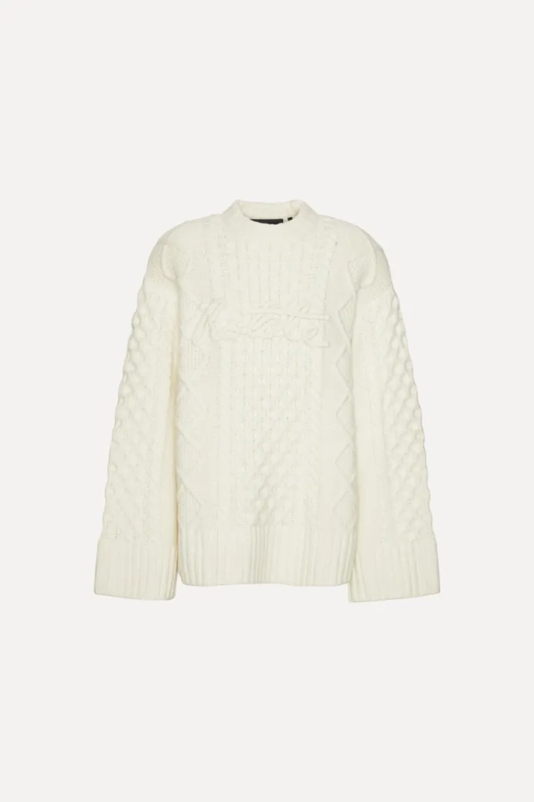Knit Cable Crewneck White
