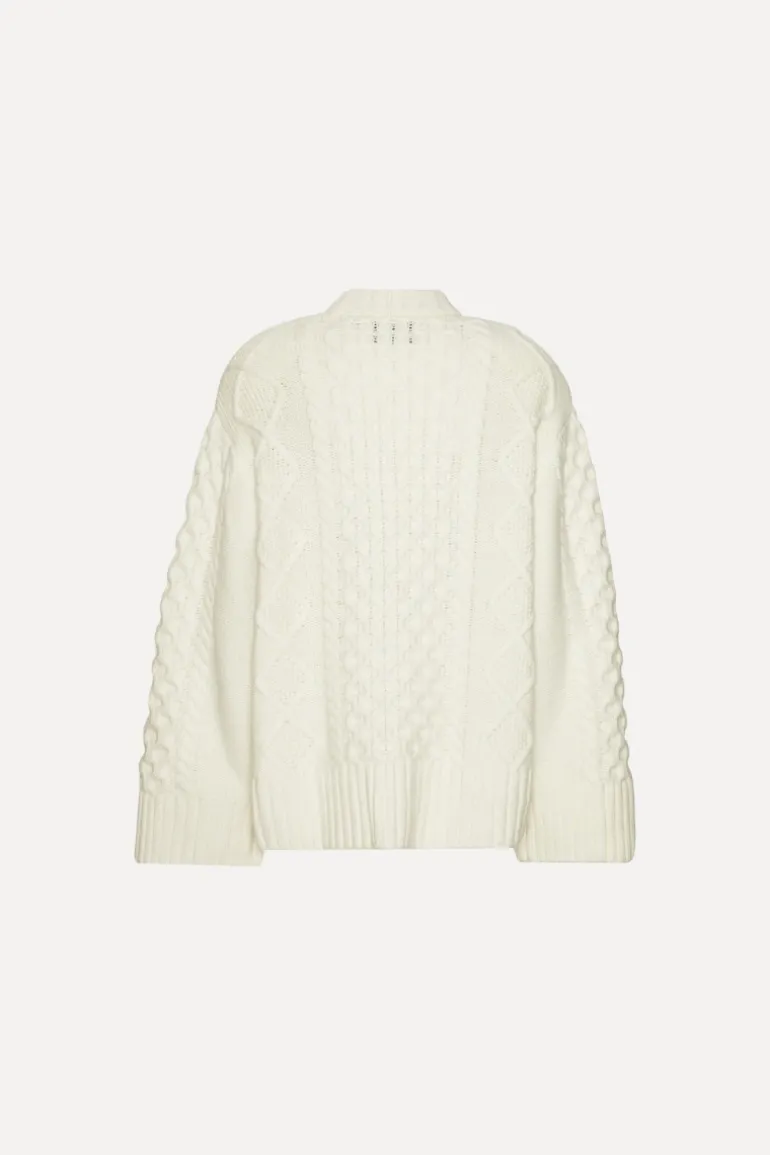 Knit Cable Crewneck White