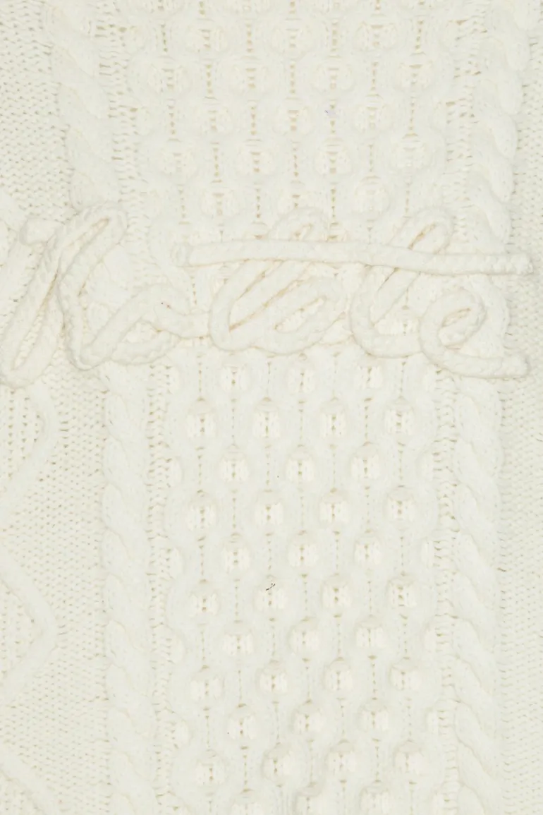 Knit Cable Crewneck White