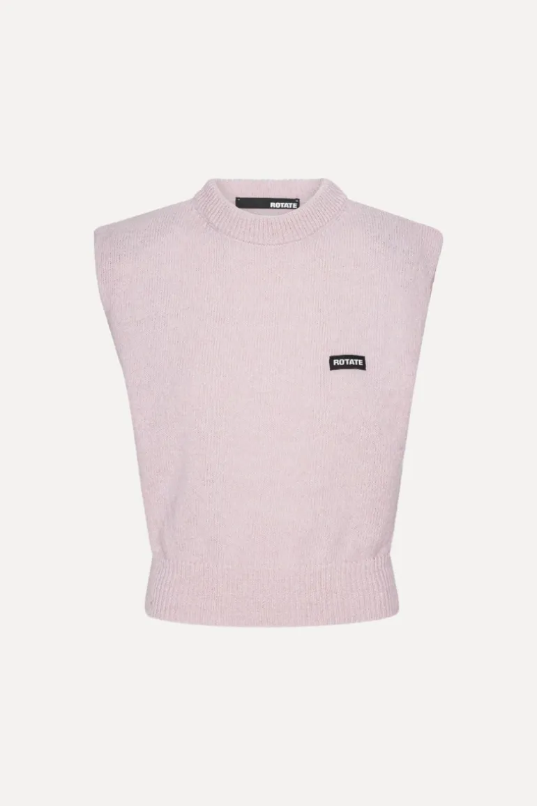 Knit Cropped Vest Light Pink