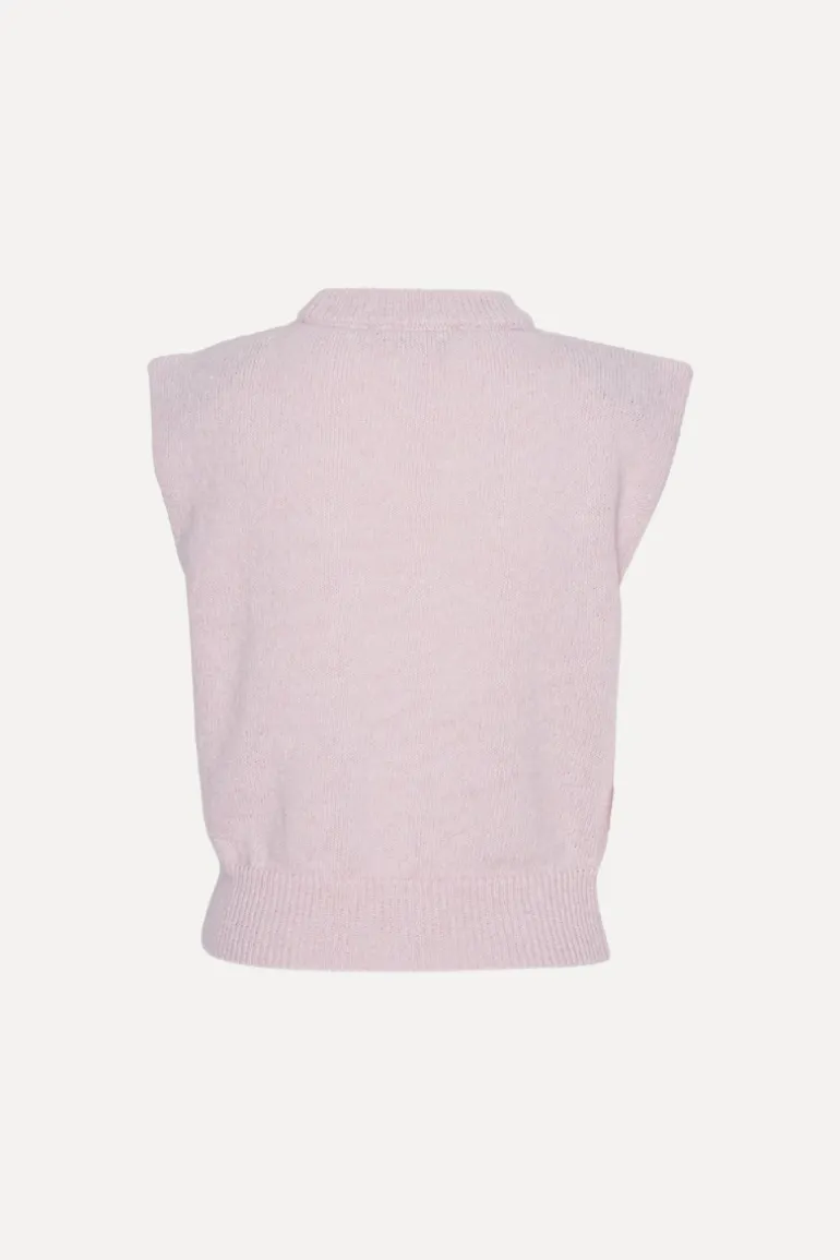 Knit Cropped Vest Light Pink