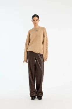 Knit Lacing Jumper Beige