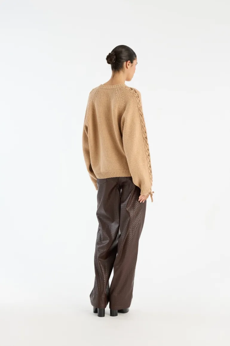 Knit Lacing Jumper Beige