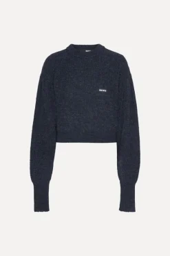 Knit Puff Crewneck Dark Blue