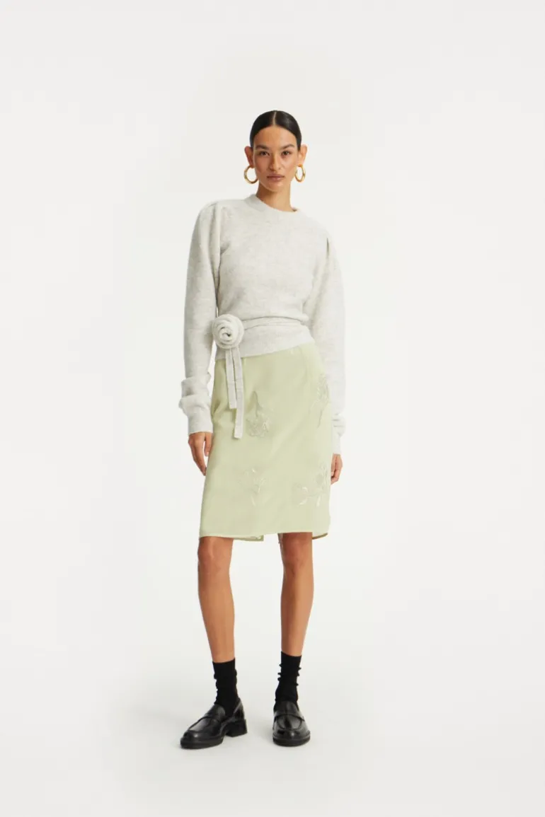 Knit Puff Crewneck Light Grey