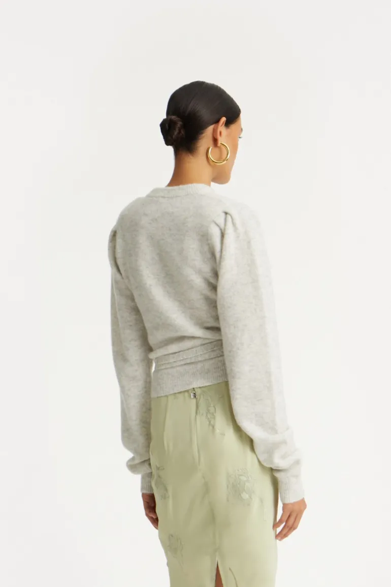 Knit Puff Crewneck Light Grey