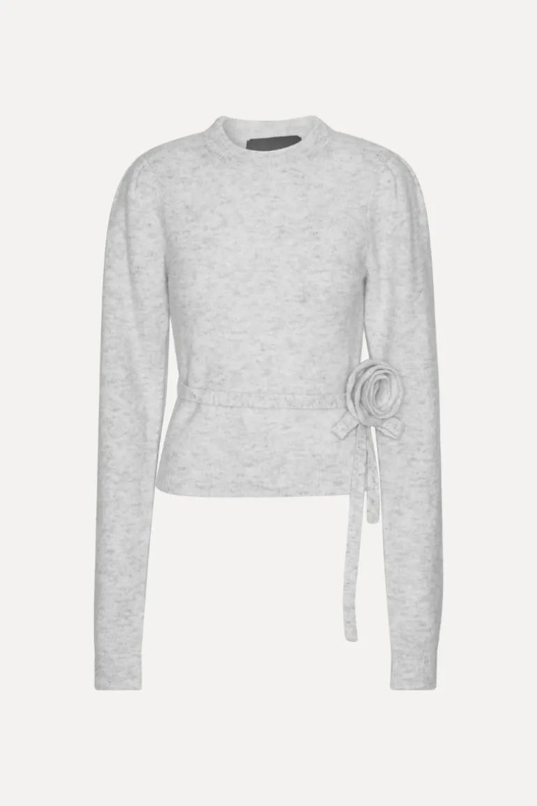 Knit Puff Crewneck Light Grey