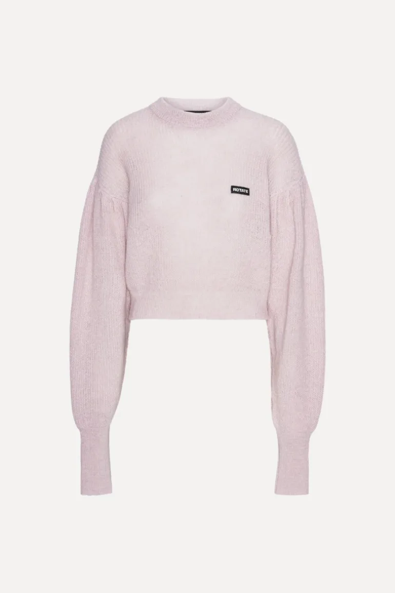 Knit Puff Crewneck Pink