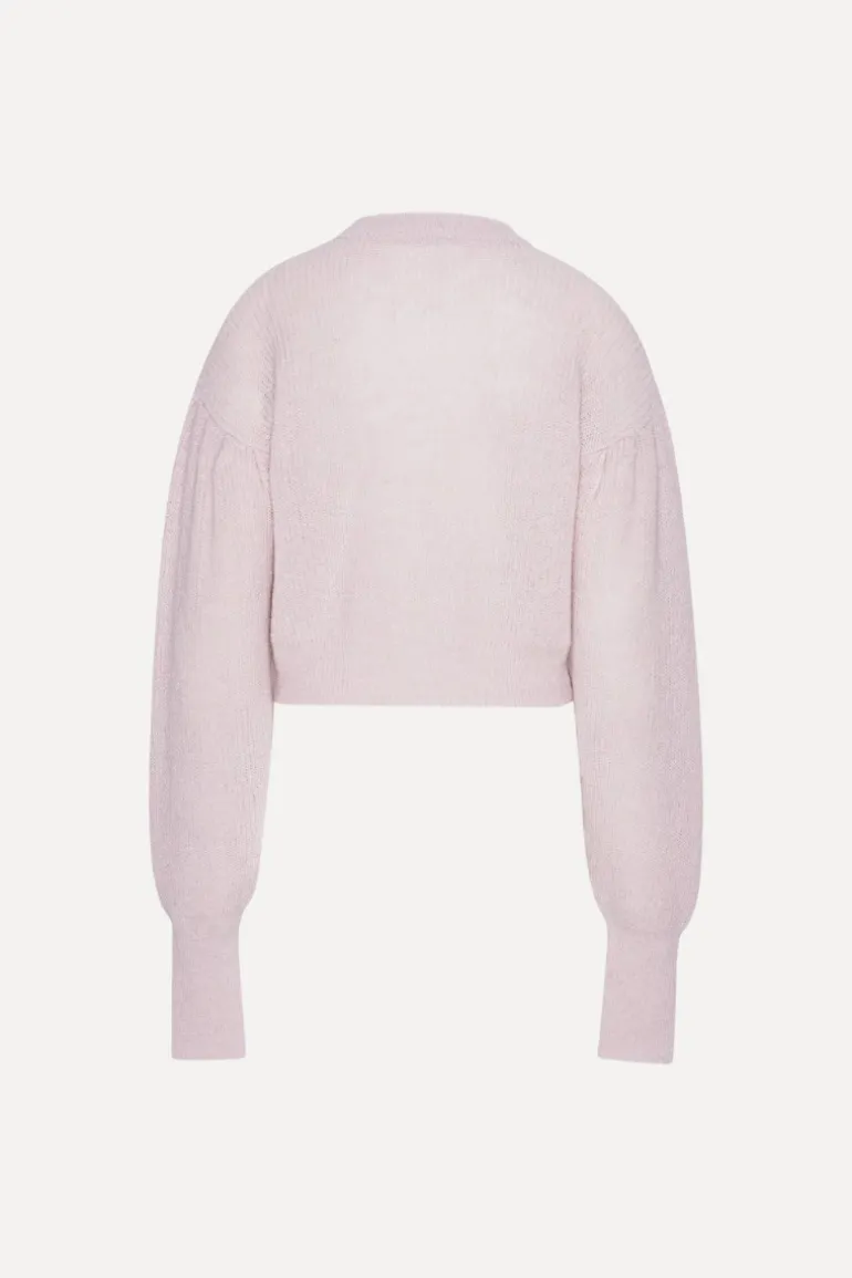 Knit Puff Crewneck Pink