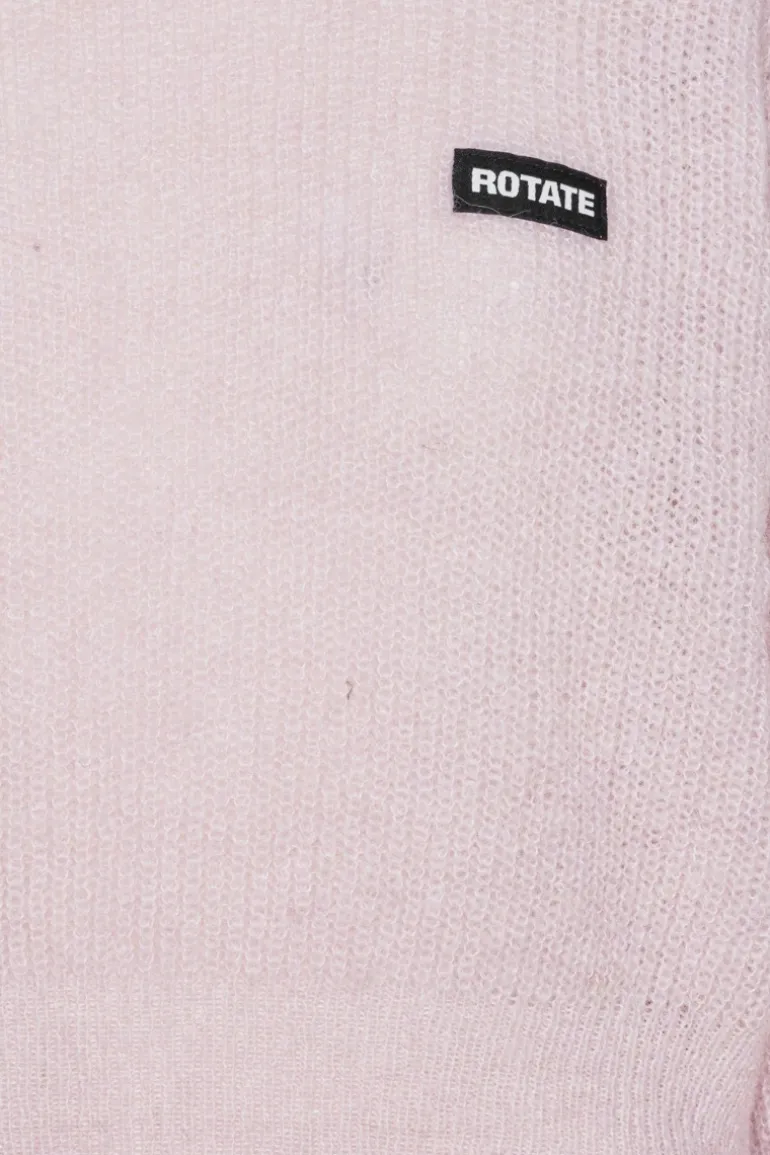 Knit Puff Crewneck Pink