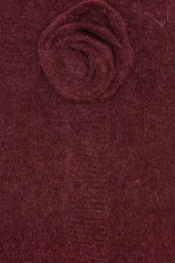 Knit Puffsleeve Cardigan Bordeaux