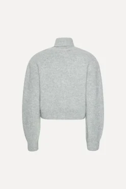 Knit Scarf Cardigan Light Grey