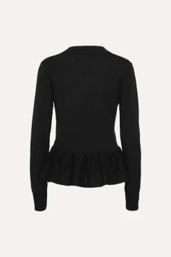 Knit Top W/ Peplum Black
