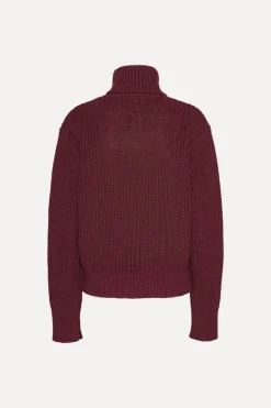 Knit Turtleneck Jumper Burgundy