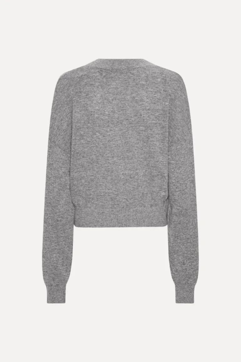 Knit V-neck Sweater Grey