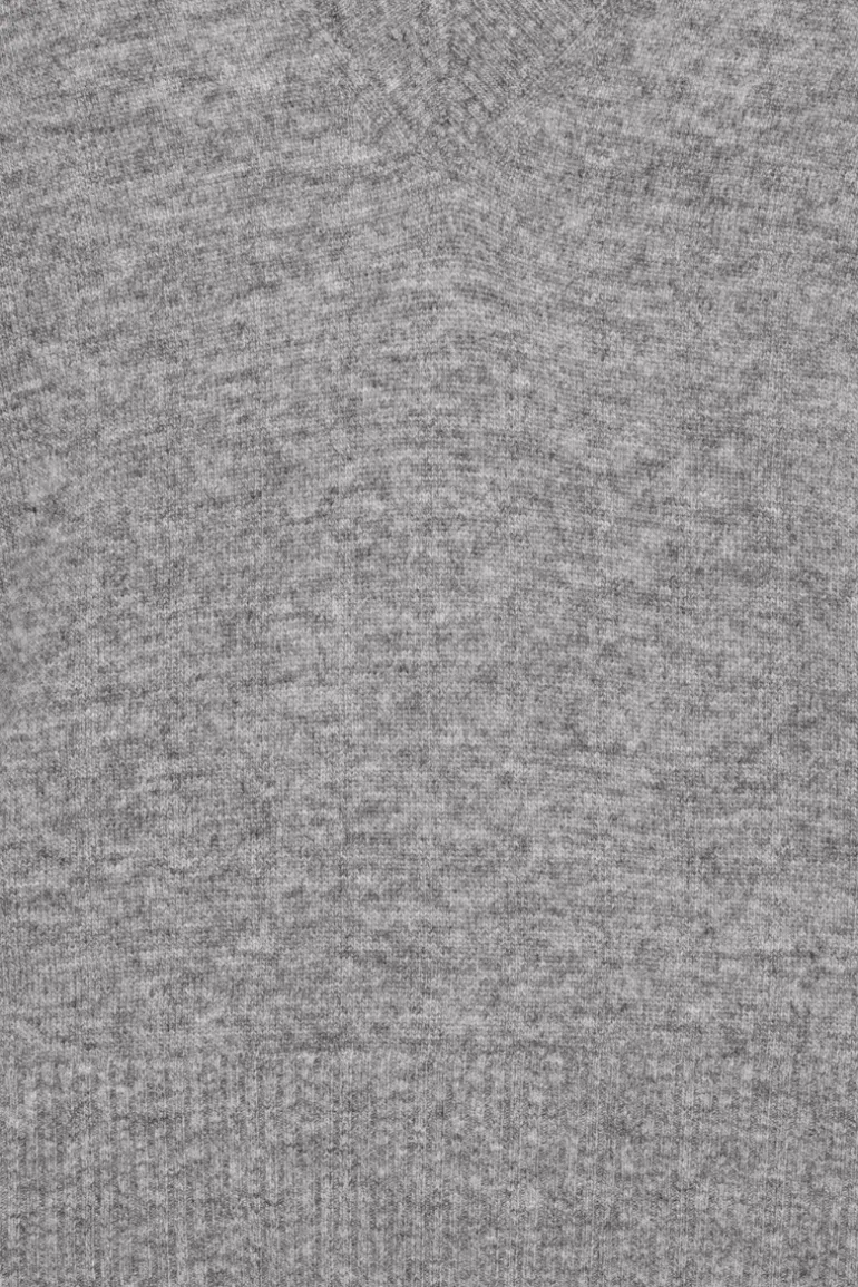 Knit V-neck Sweater Grey