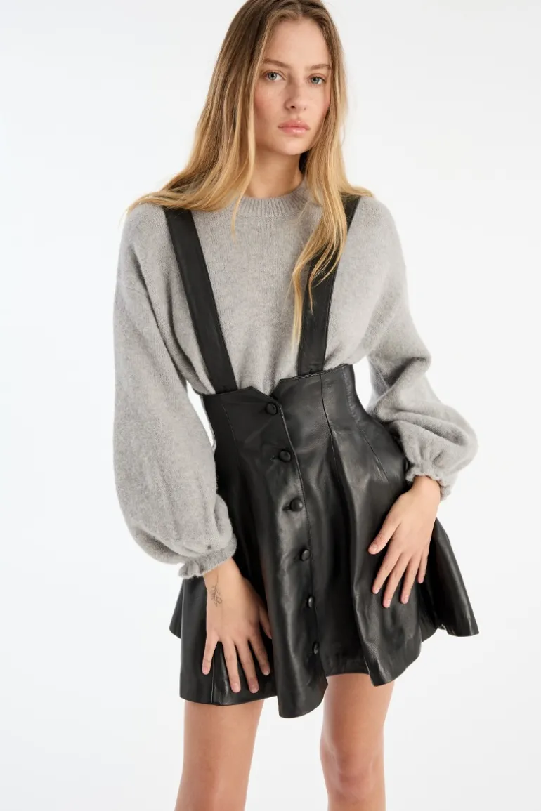 Knit Wide Sleeve Jumper Light Grey