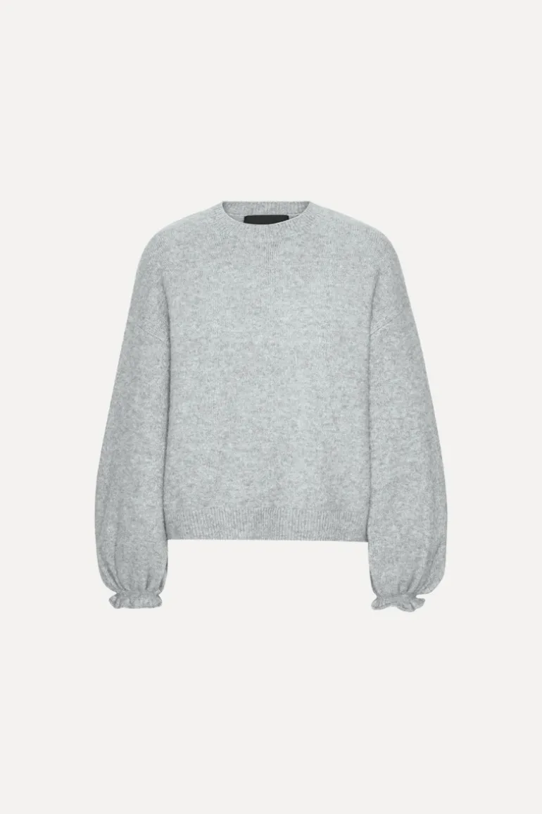 Knit Wide Sleeve Jumper Light Grey