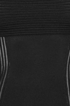 Knitted Off-shoulder Top Black