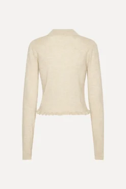 Knitted Polo Cardigan Cream