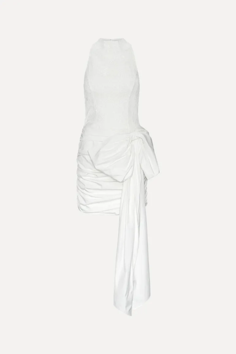 Lace Mini Bow Dress White