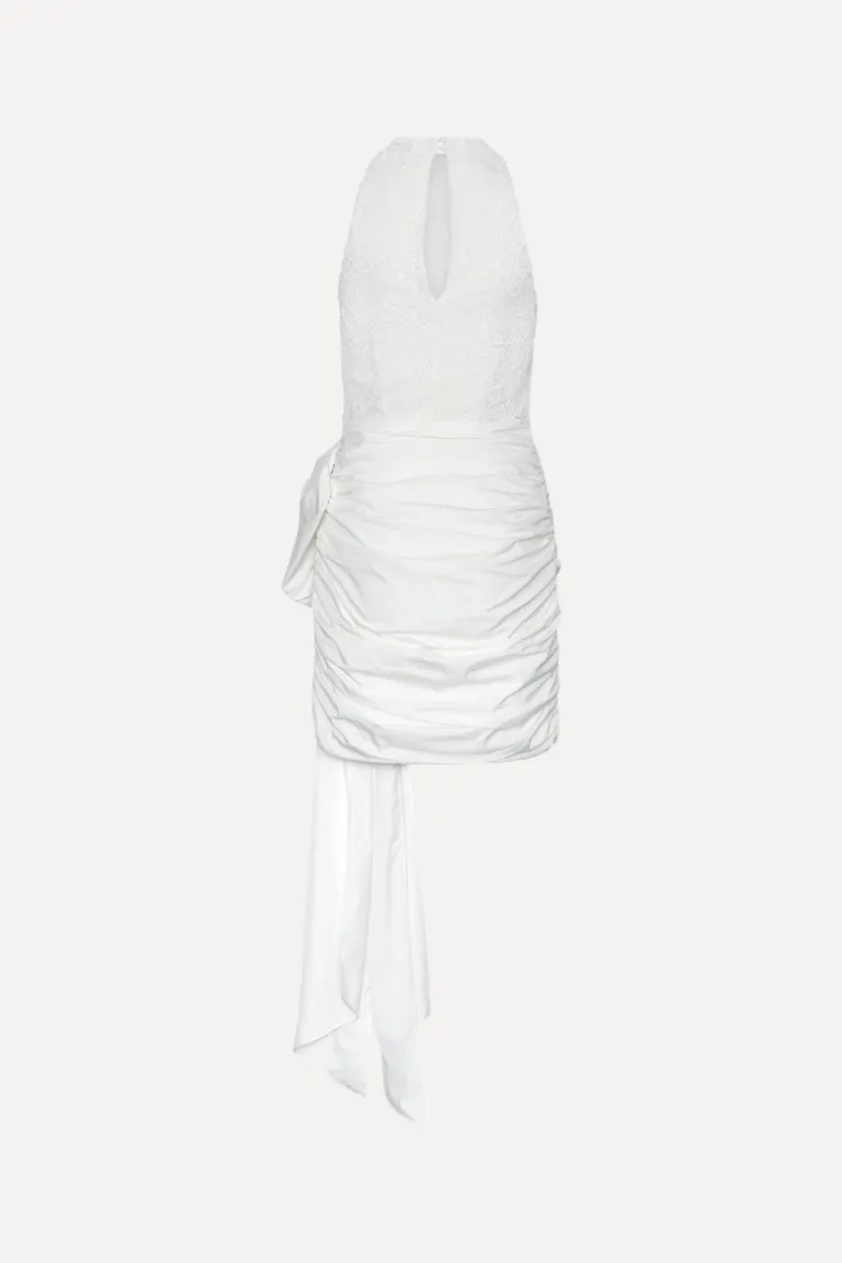 Lace Mini Bow Dress White