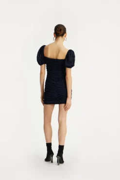 Lace Mini Dress Dark Blue