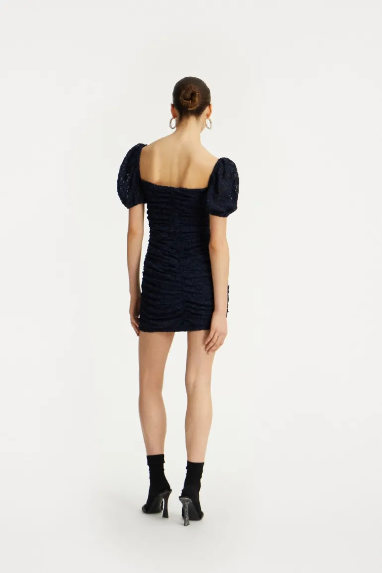 Lace Mini Dress Dark Blue