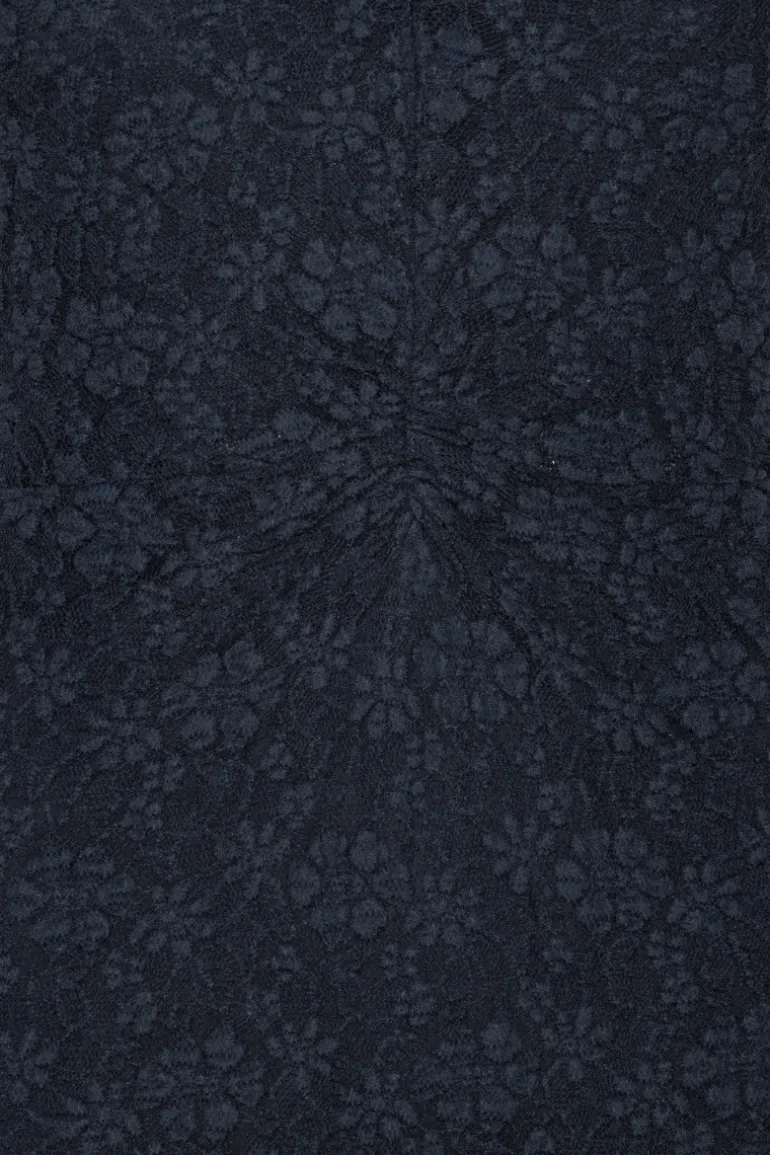 Lace Puff Sleeve Dress Dark Blue
