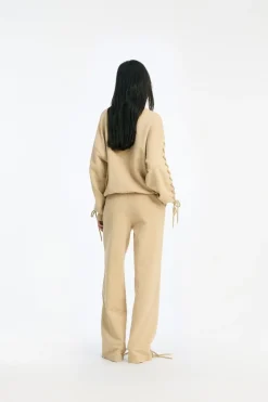 Lacing Crewneck Beige