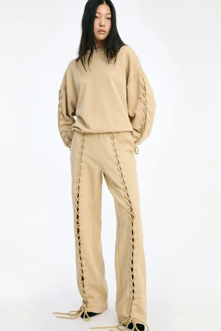 Lacing Sweatpants Beige