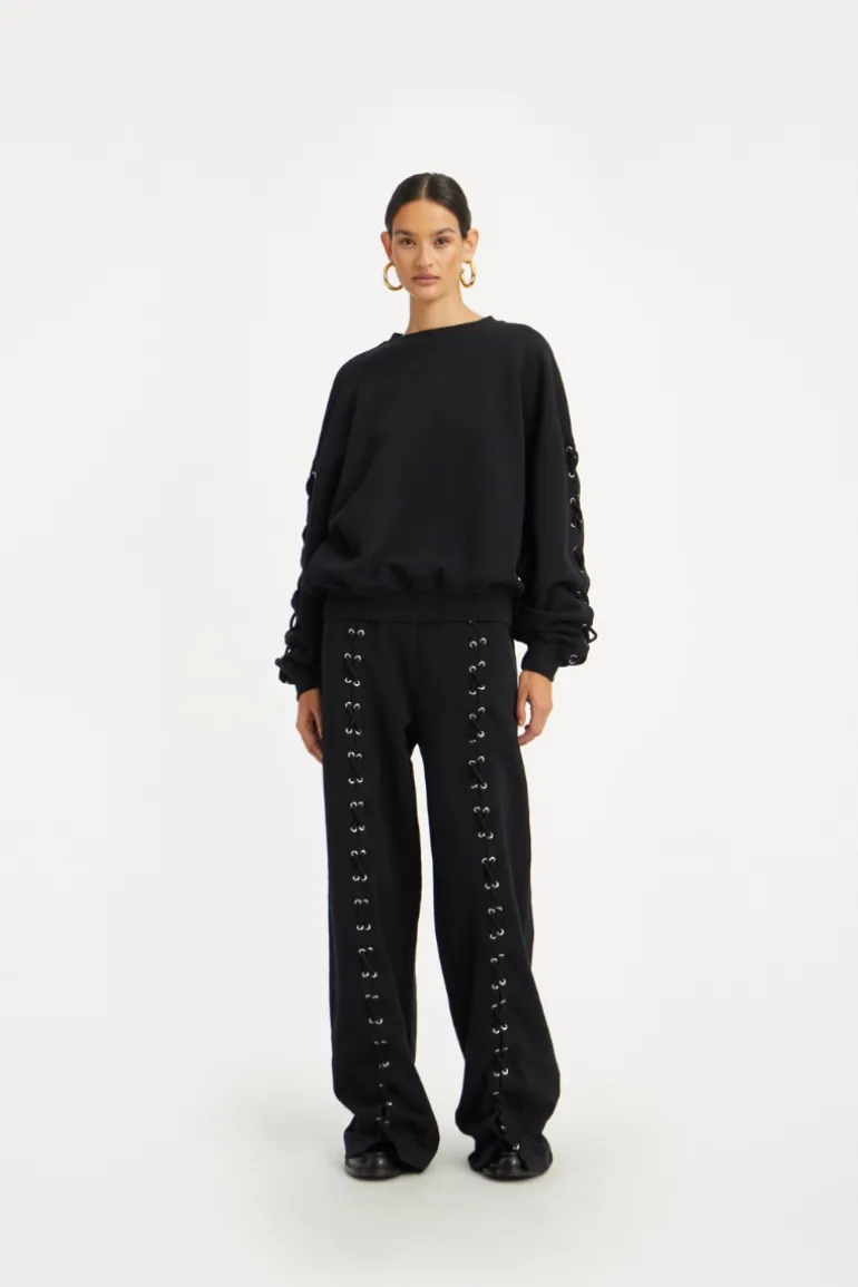 Lacing Sweatpants Black