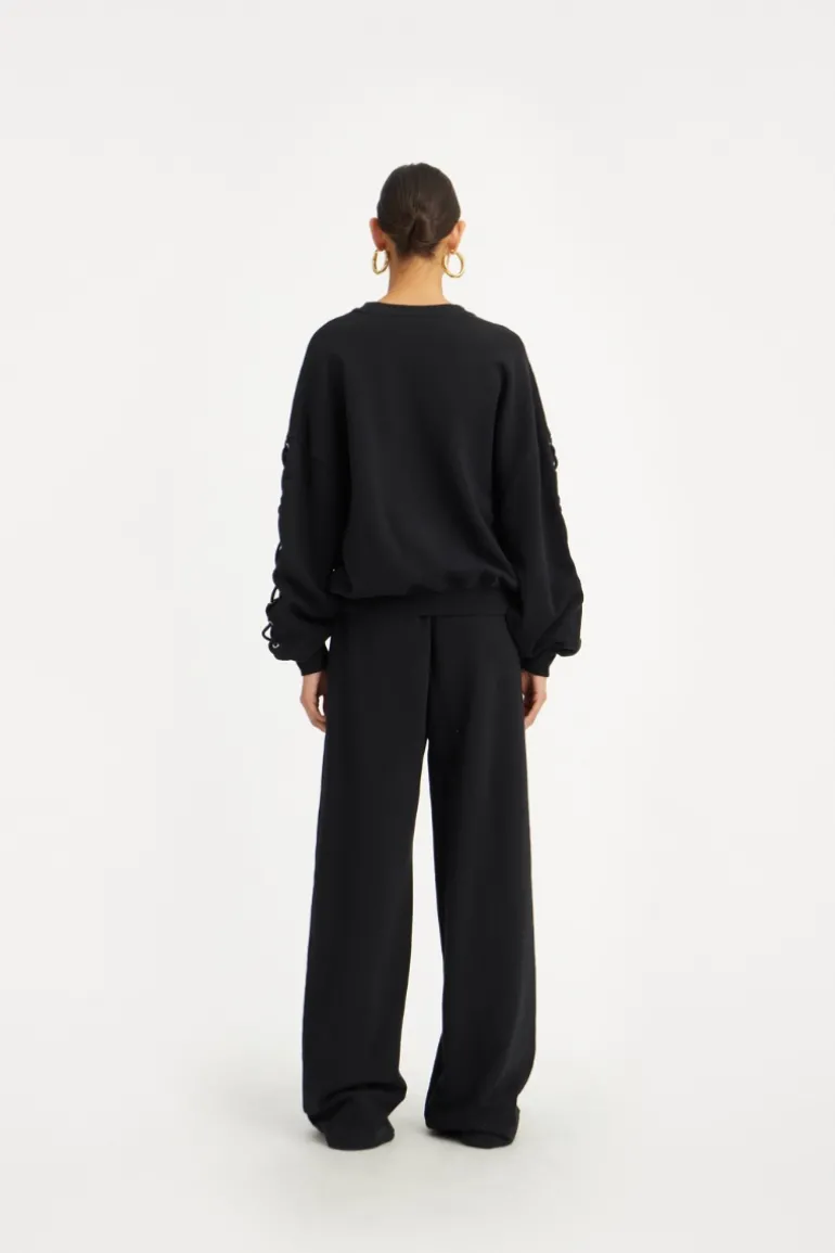 Lacing Sweatpants Black